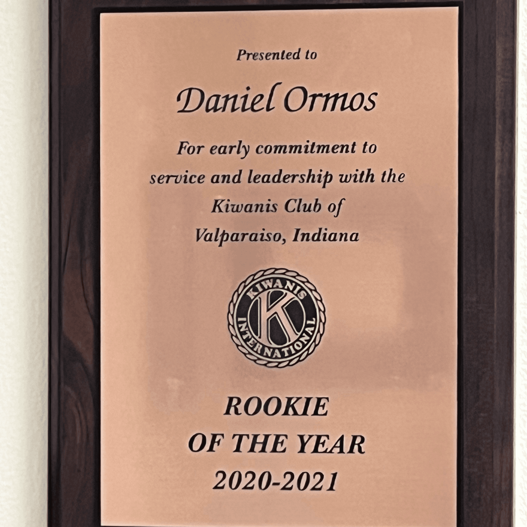 Kiwanis Int'l Rookie of the Year 2021
