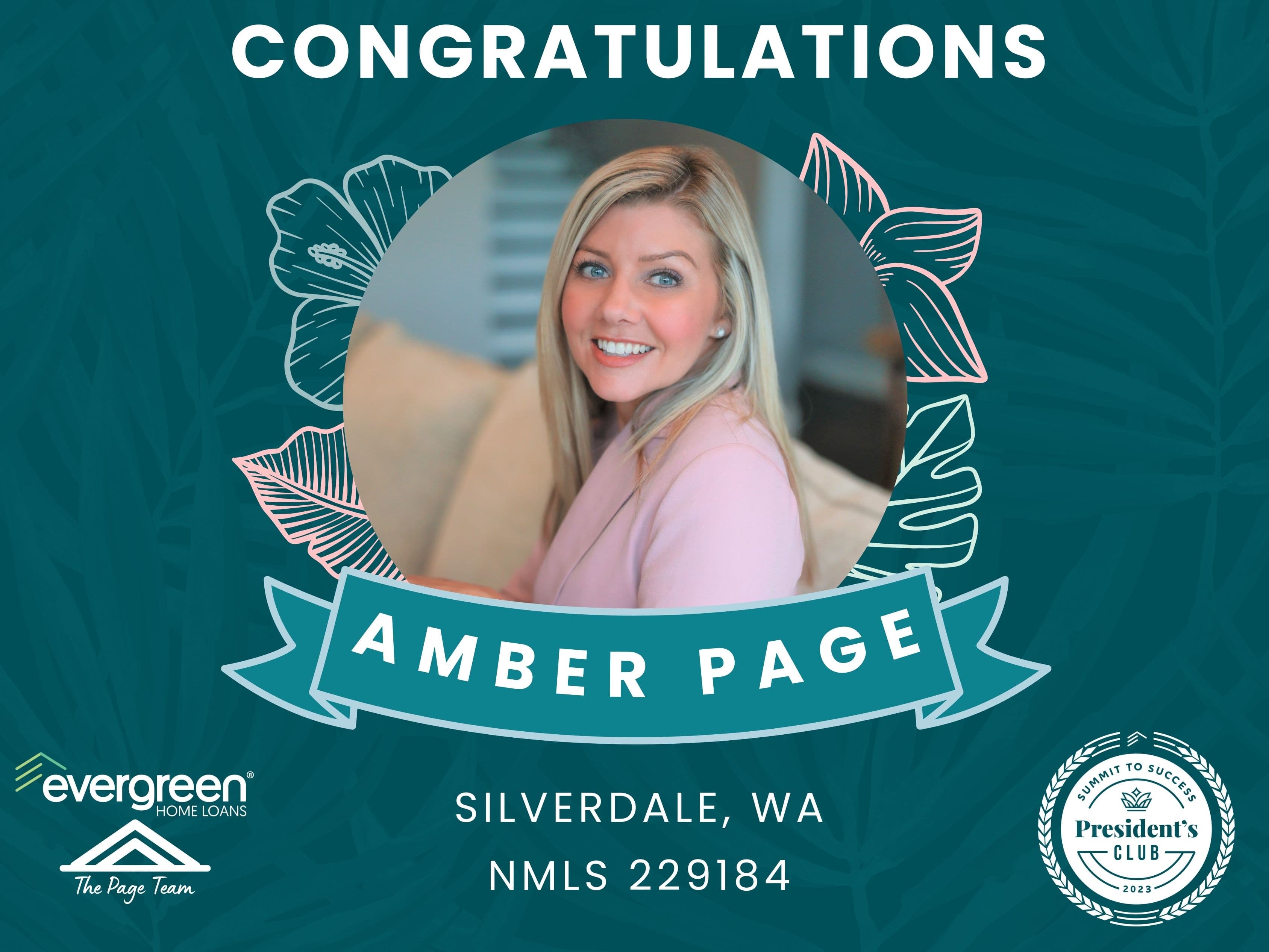2023 Evergreen Home Loans President's Club Winner