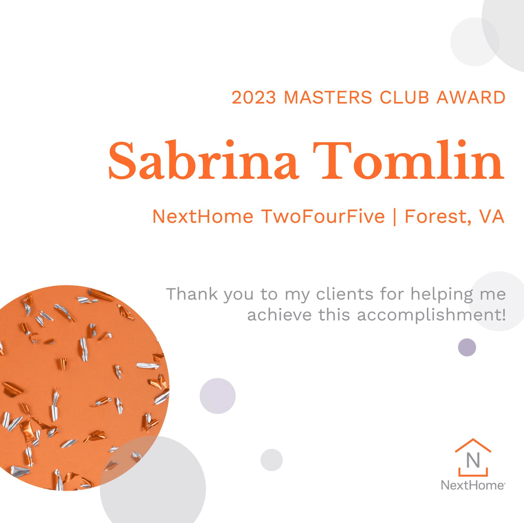 2023 Masters Club Award 