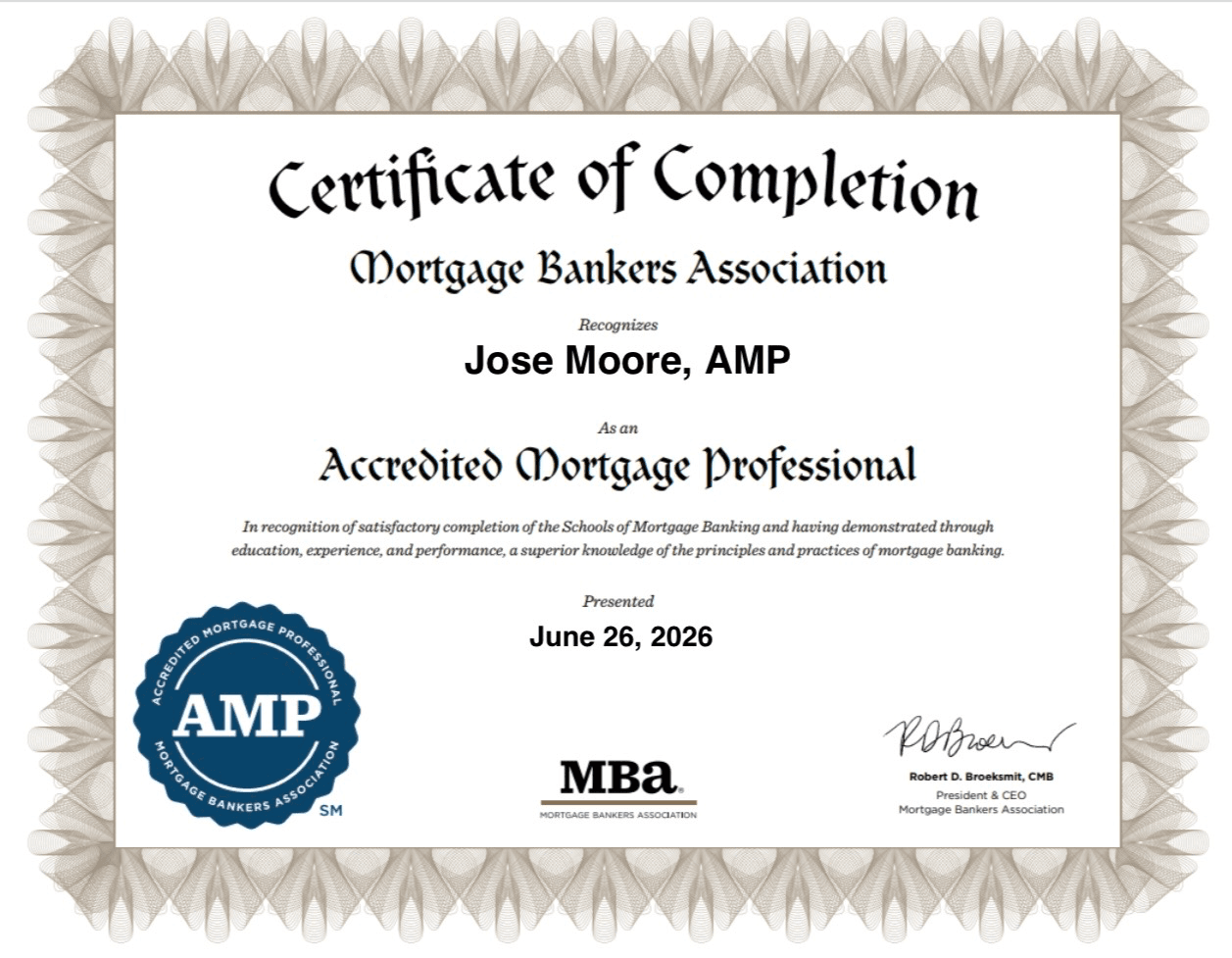 Accredited Mortgage Professional