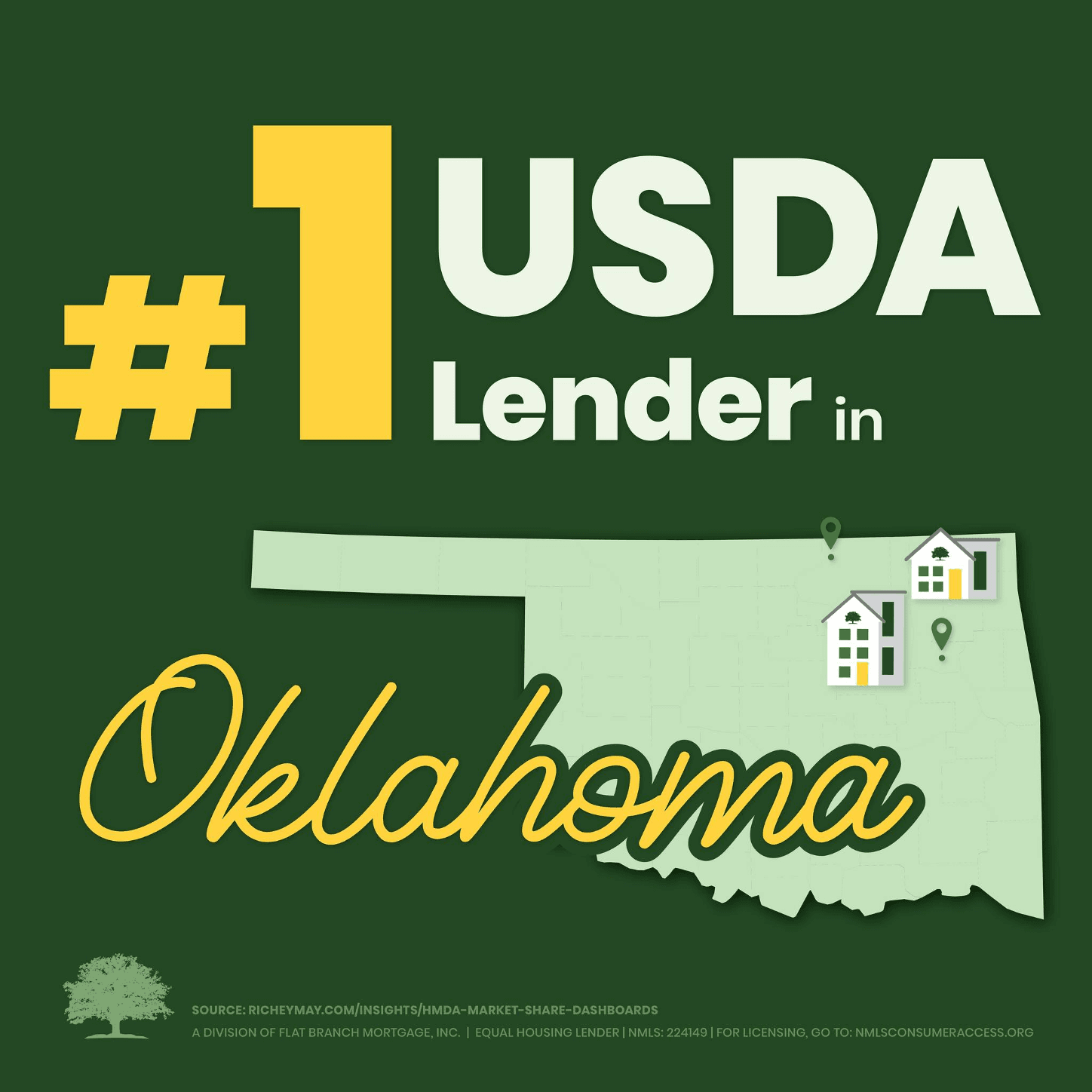 Flat Branch is #1 USDA Lender in Oklahoma 