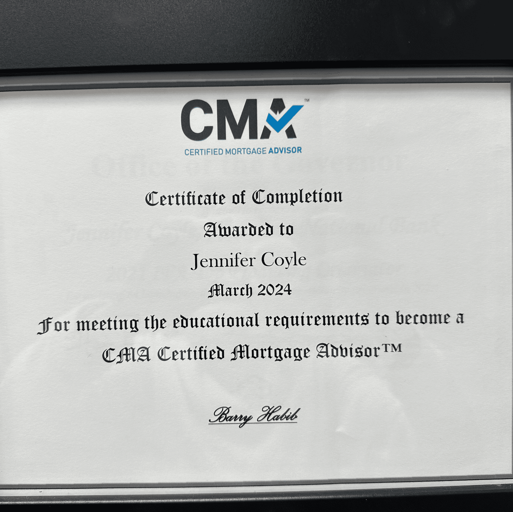Certified Mortgage Advisor