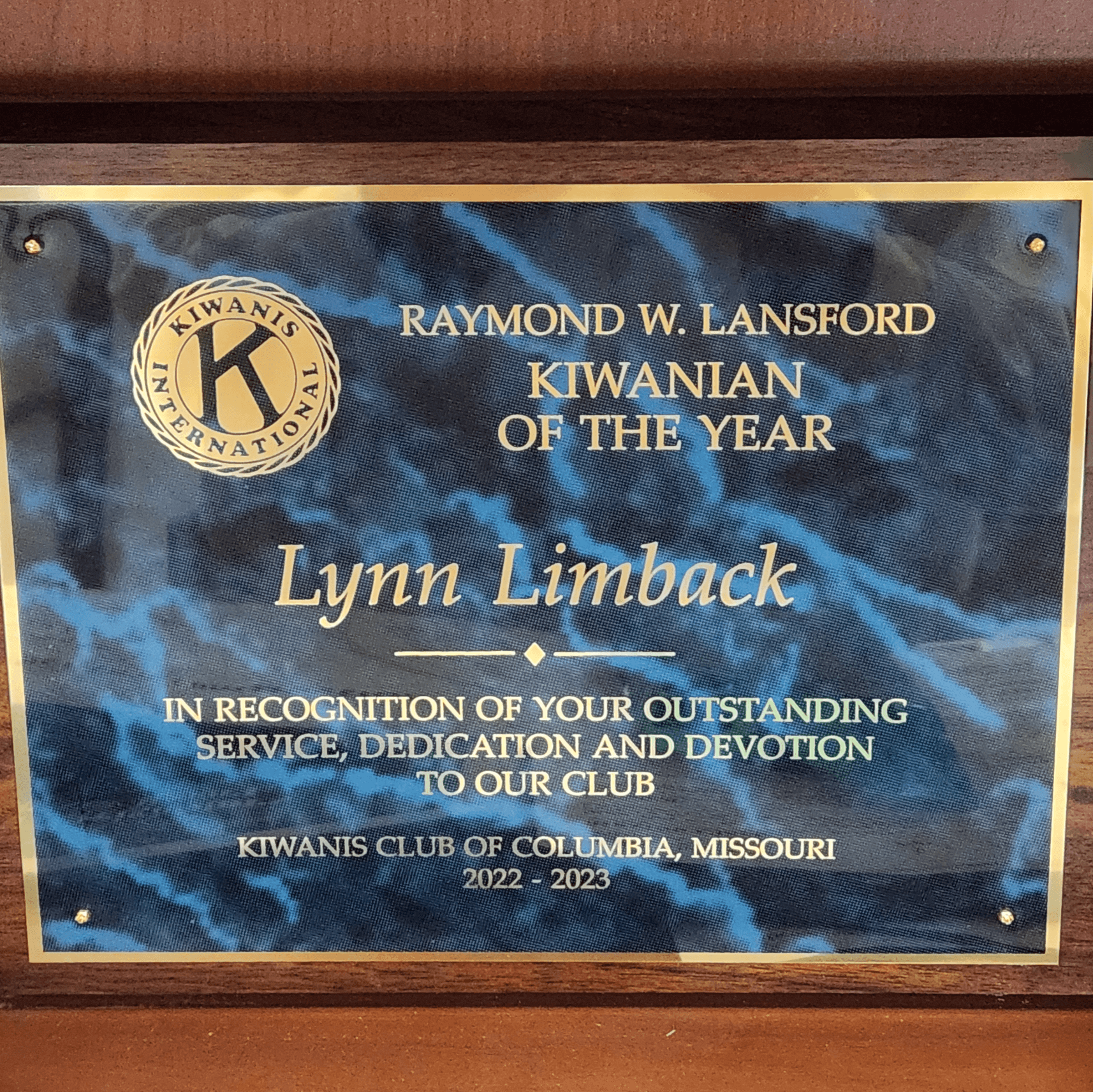 Raymond Lansford Kiwanian of the Year