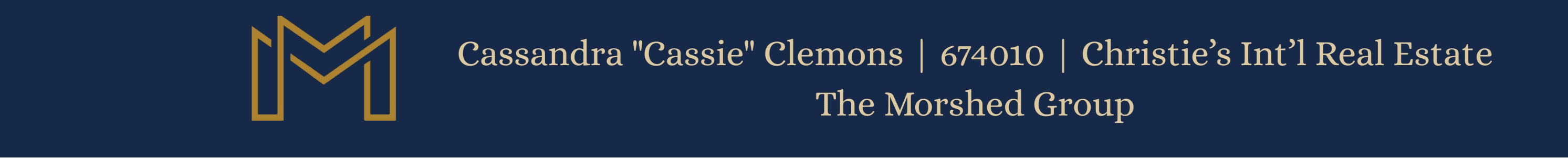 Cassandra Clemons, Realtor, ABR, CRS, GRI, SRES, SRS, Christies Int'l/The Morshed Group's Cover Image